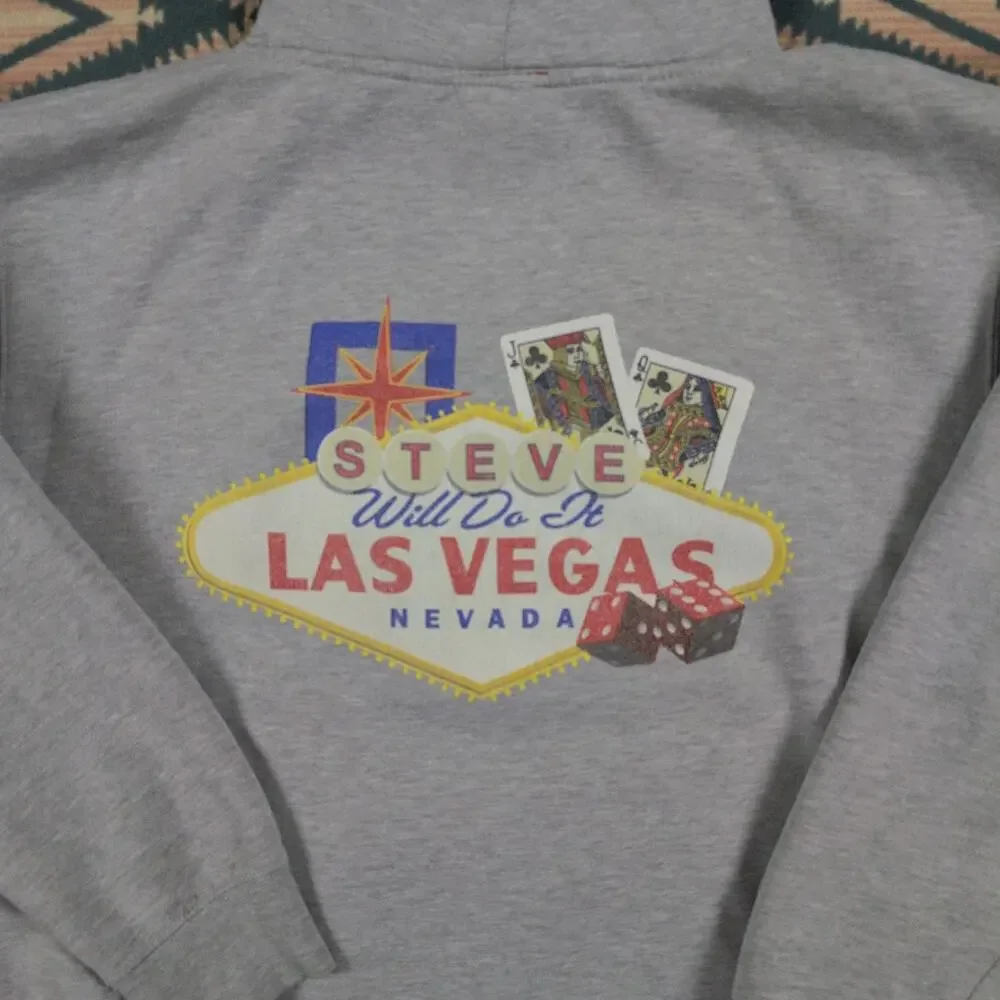 Full Send Steve Will Do It Las Vegas Hoodie Gray Large Nelk Boys YouTube Merch